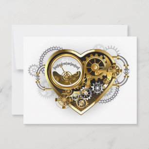 Steampunk-Herz mit Manometer Feiertagskarte