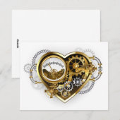 Steampunk-Herz mit Manometer Feiertagskarte (Vorne/Hinten)