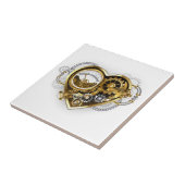 Steampunk-Herz mit Manometer Fliese (Seite)