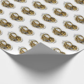 Steampunk-Herz mit Manometer Geschenkpapier (Ecke)