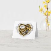 Steampunk-Herz mit Manometer Karte (Gelbe Blume)