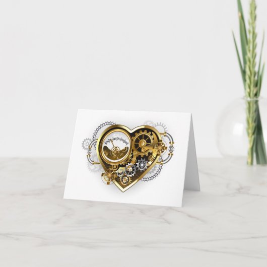 Steampunk-Herz mit Manometer Karte (Vorderseite)