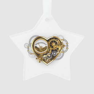 Steampunk-Herz mit Manometer Ornament