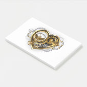 Steampunk-Herz mit Manometer Post-it Klebezettel (angewinkelt)
