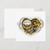 Steampunk-Herz mit Manometer Save The Date (Vorne/Hinten)