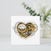 Steampunk-Herz mit Manometer Save The Date (Stehend Vorderseite)