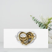 Steampunk-Herz mit Manometer Save The Date (Stehend Vorderseite)