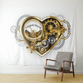 Steampunk-Herz mit Manometer Wandteppich (Beispiel (Horizontal))