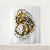 Steampunk-Herz mit Manometer Wandteppich (Vorderseite)