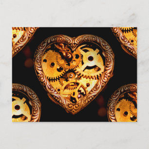 Steampunk-Herz Postkarte