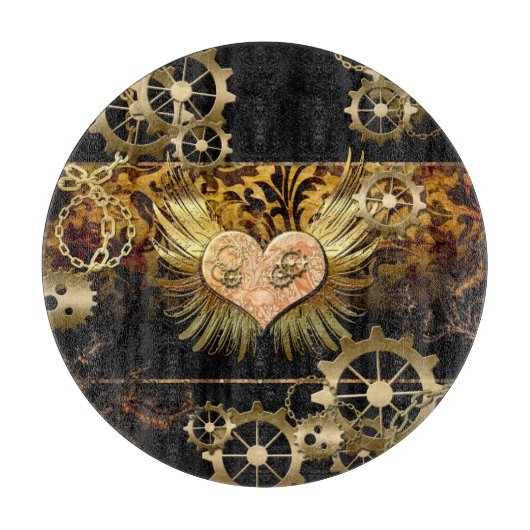 Steampunk-Herz Schneidebrett (Vorderseite)