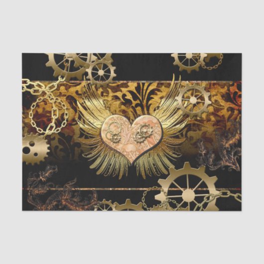 Steampunk-Herz Seidenpapier (Vorderseite)