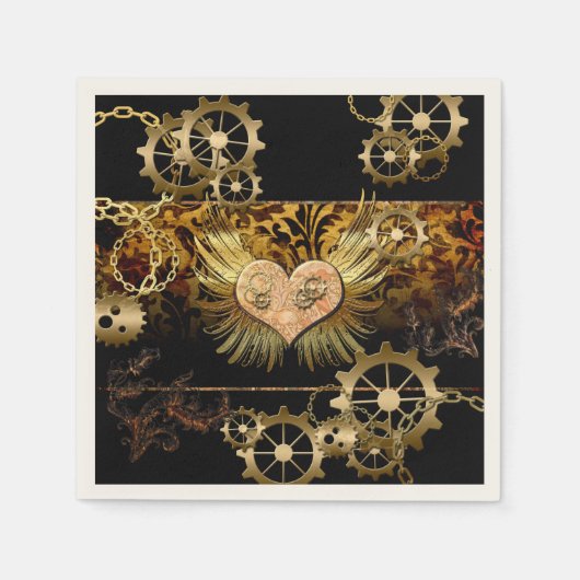 Steampunk-Herz Serviette (Vorderseite)