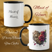 Steampunk Herz und Rose | Trauzeugin Tasse