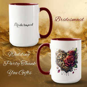 Steampunk-Herz und Rosen   Brautjungfer Tasse