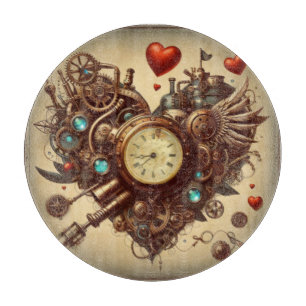 Steampunk-Herz/Valentinstag  Schneidebrett