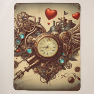 Steampunk-Herz/Valentinstag Sherpadecke