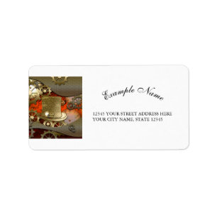 Steampunk Hexehutuhren und -gänge Adressaufkleber