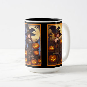 Steampunk-Hexen Zweifarbige Tasse