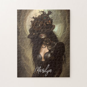 Steampunk Hide Your Eyes Original Kunstwerk Puzzle