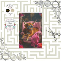 Steampunk Highland in Pink Sessel Decoupage