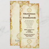 Steampunk Hochzeit, 4"" Einladung x9.25 (Vorne/Hinten)