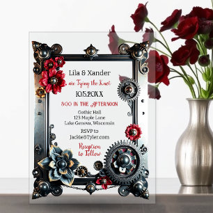 Steampunk-Hochzeit Acryleinladungen