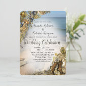 Steampunk Hochzeit am Meer Einladung (Stehend Vorderseite)