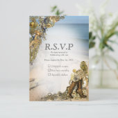 Steampunk Hochzeit am Meer RSVP Karte (Stehend Vorderseite)