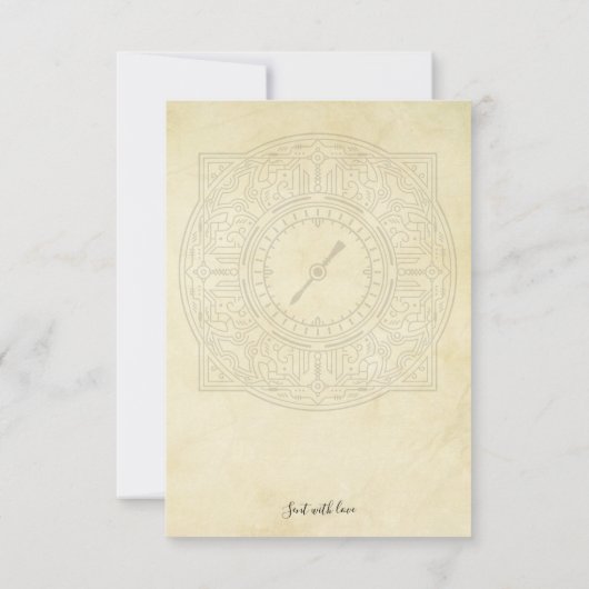 Steampunk Hochzeit ändern das Datum der Industrial Einladung (Rückseite)