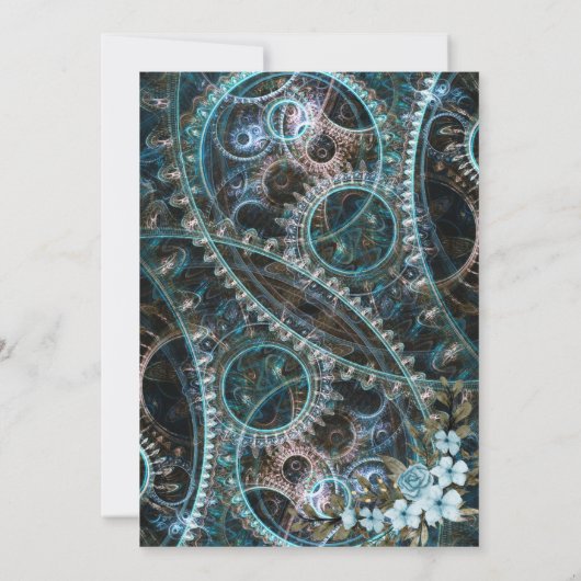 Steampunk-Hochzeit Einladung (Rückseite)