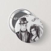 Steampunk Hochzeit - Knopf Button (Vorne & Hinten)