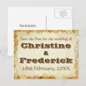 Steampunk Hochzeit, Save the Date Postkarte (Vorne/Hinten)