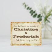 Steampunk Hochzeit, Save the Date Postkarte (Stehend Vorderseite)