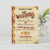 Steampunk Hochzeits-Einladung Einladung (Stehend Vorderseite)