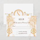 Steampunk-Hochzeits-RSVP Einladung (Vorne/Hinten)