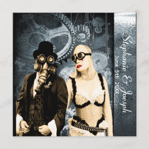Steampunk-Hochzeitseinladung Einladung