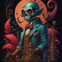 Steampunk Holloween Ghoul mit Kürbispflaster