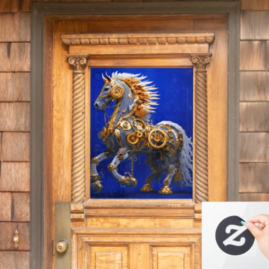 Steampunk Horse Fensteraufkleber (Haustür)