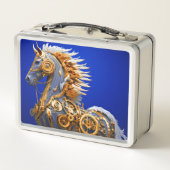 Steampunk Horse Metall Brotdose (Rückseite)