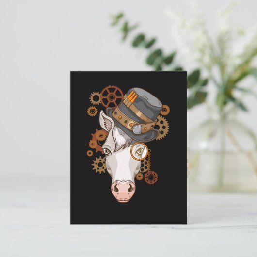 Steampunk Horse Riding Viktorianisch Pferde Steamp Postkarte (Stehend Vorderseite)
