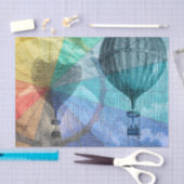 Steampunk Hot Air Ballon Collage Seidenpapier (Handwerk)