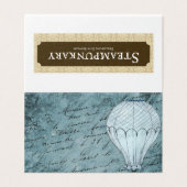 Steampunk Hot Air Ballon Dusk Blue Handwriting (Außenseite Aufgefaltet)
