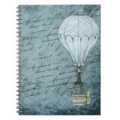 Steampunk Hot Air Ballon Dusk Blue Handwriting Notizblock (Vorderseite)