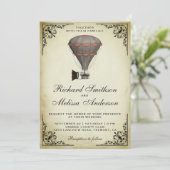Steampunk Hot Air Ballon Einladung Hochzeit (Stehend Vorderseite)