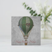 Steampunk Hot Air Ballon Geburtstag Karte (Stehend Vorderseite)