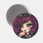 Steampunk Hot Air Ballon Girl Fantasy Art Magnet (Vorderseite/Rückseite)