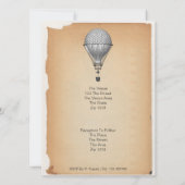 Steampunk Hot Air Ballon Hochzeit Einladung (Rückseite)