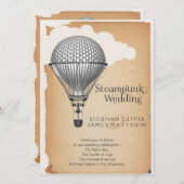 Steampunk Hot Air Ballon Hochzeit Einladung (Vorne/Hinten)