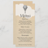 Steampunk Hot Air Ballon Hochzeit Menükarte (Vorne/Hinten)